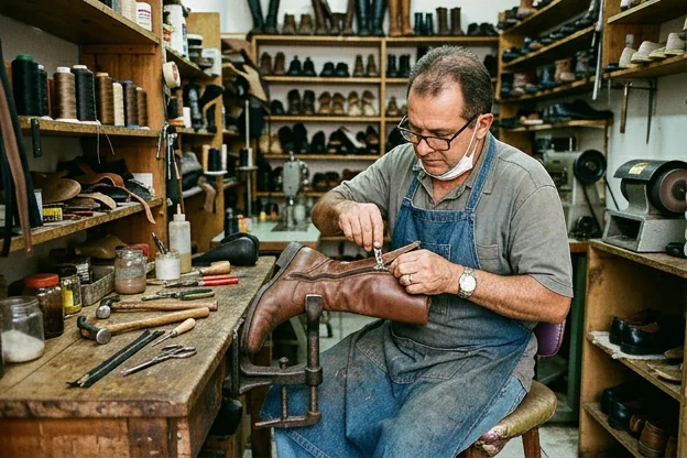 Conserto de zíper de bota por profissional em Lavras.